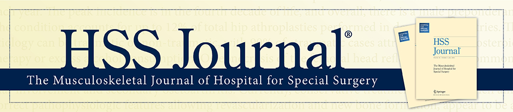 HSS Journal - The Musculoskeletal Journal of Hospital for Special Surgery banner