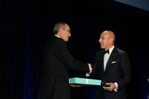 Comcast's Brian Roberts is presented with award by Today Show host Matt Lauer