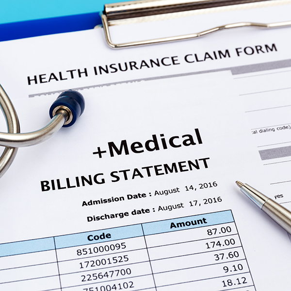 Icon image of a medical billing statement.