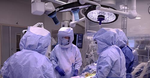 Orthopedic surgeons in the operating room.
