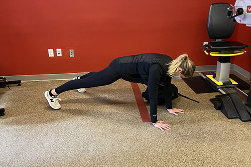 plank pull through start position