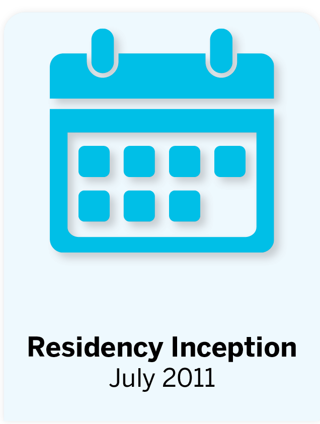 Calendar logo showing residency inception in July 2011