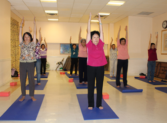 Photo of women in a yoga class