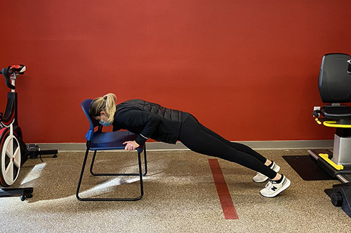 elevated push up end position