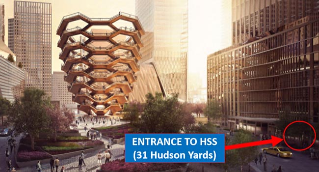 photo of HSS hudson yard entrance