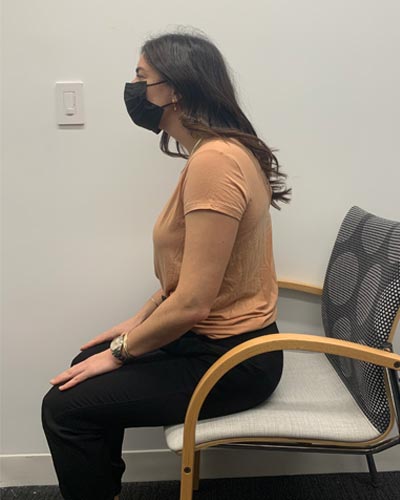 photo of neck retraction stretch