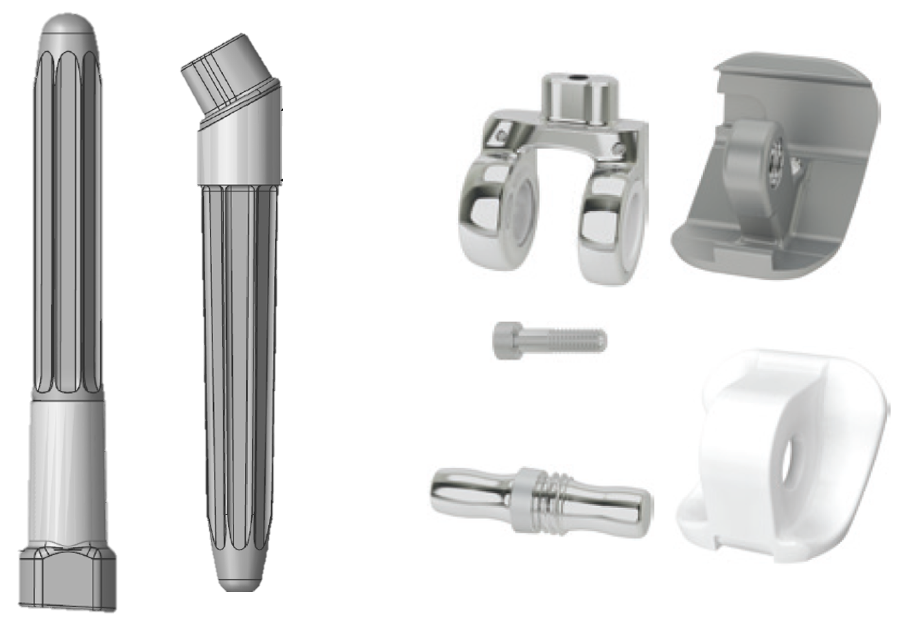 Device development engineers, surgeons and outside medical device companies collaborated to design the patient specific cementless humeral and ulnar stems.