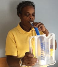 incentive spirometer - inhale