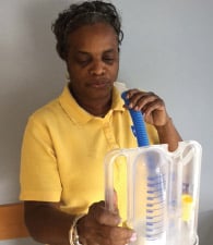 incentive spirometer - exhale