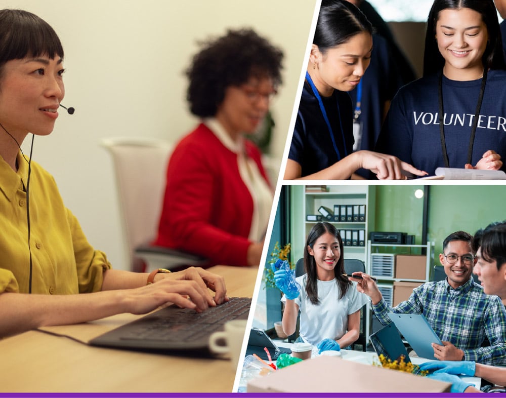lupus volunteer collage people working
