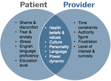 healthcare health communication patient provider diagram language venn communicate ways improve team literacy education values circle power influence level among