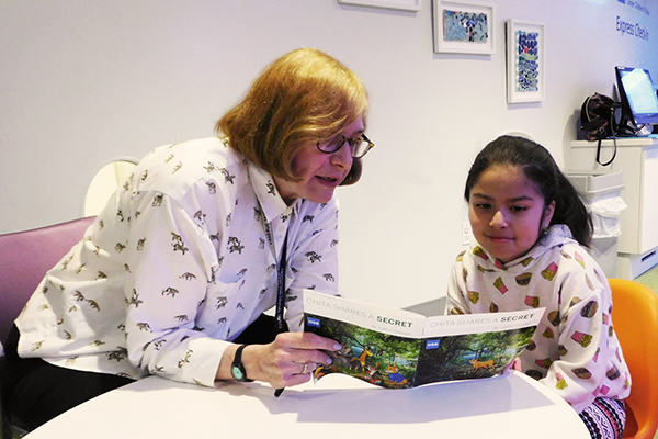 author reading child book