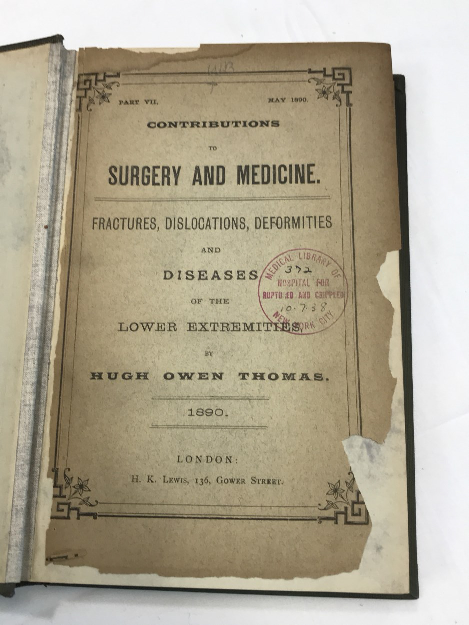 damaged title page to Thomas' book