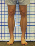 Close-up photo of Yang's legs from the front
