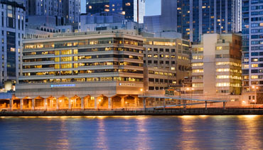 Photo of the exterior of HSS across the East River