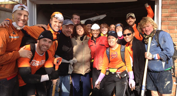 Photo: A group of runners help out with relief efforts on Staten Island.