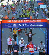 Photo of the finishing line of the New York City Marathon