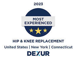 Dexur badge Most Experienced Hip and Knee Replacement 2023