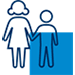 Image: Graphical icon of an adult with child