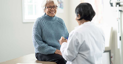 A patient meeting with a doctor.