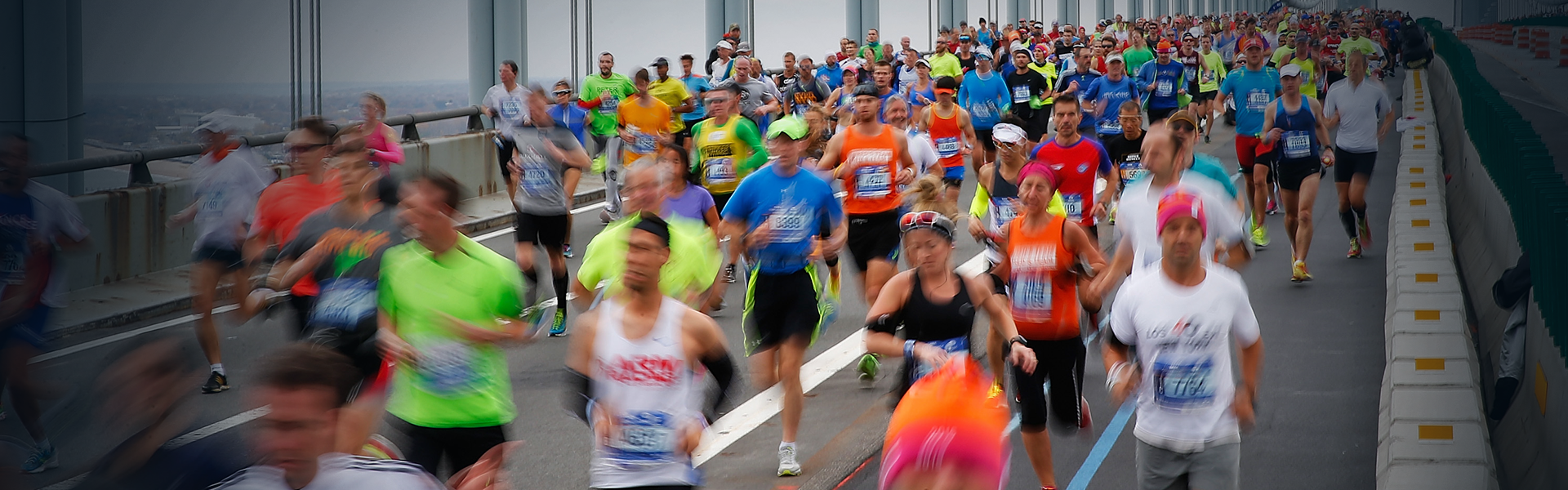 Image - marathon runners on bridge