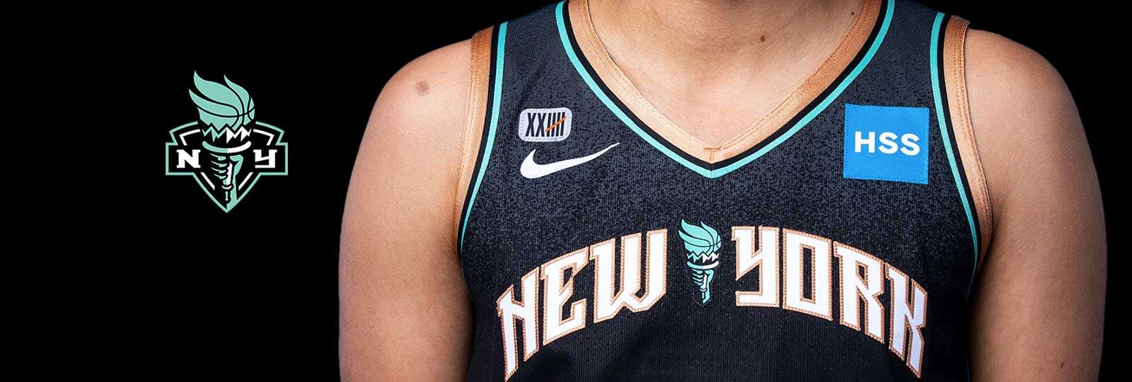 Photo featuring a New York Liberty jersey displaying the HSS patch